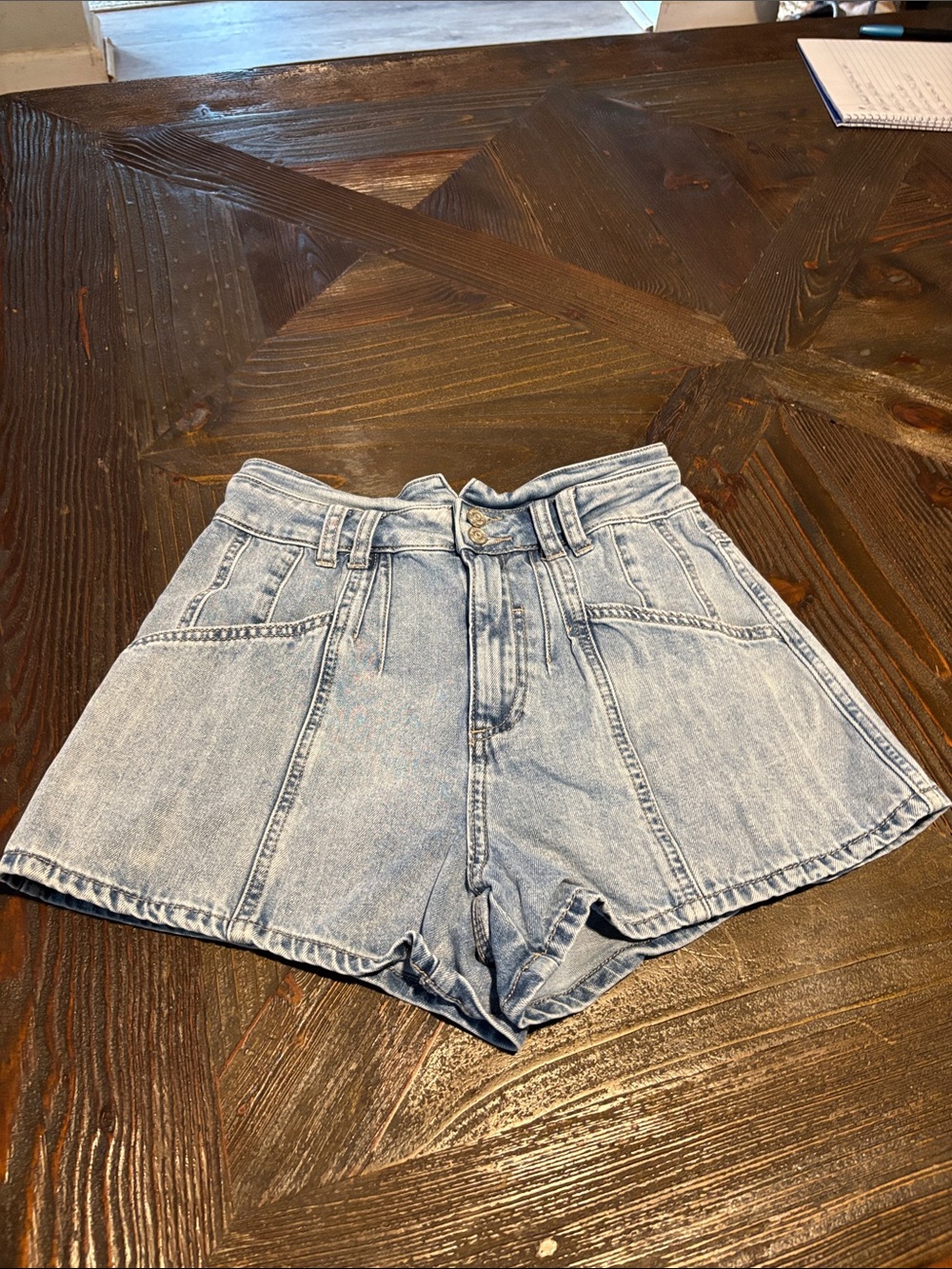 Rewash Light Blue High-Waist Denim Shorts